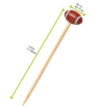 210BBOVAL - Sports Themed Bamboo Skewers Football L:4.72in - 100 pcs 210BBOVAL - Sports Themed Bamboo Skewers Football L:4.72in - 100 pcs
